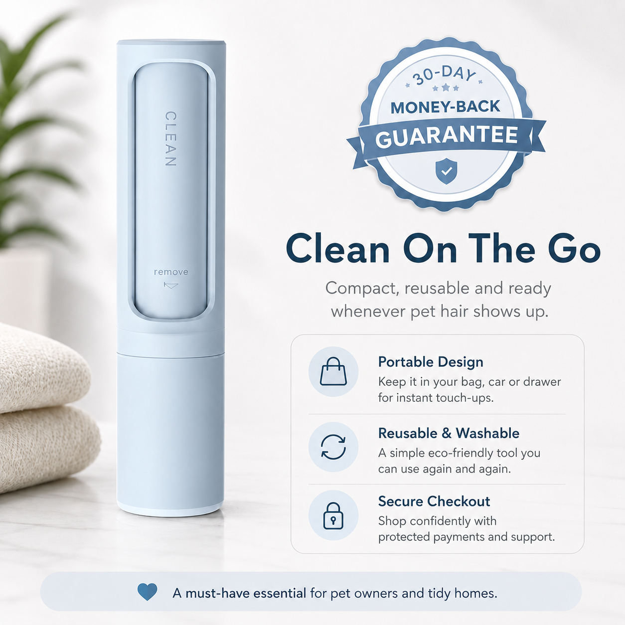 FurSwipe™- Reusable Pet Hair Remover 2.0